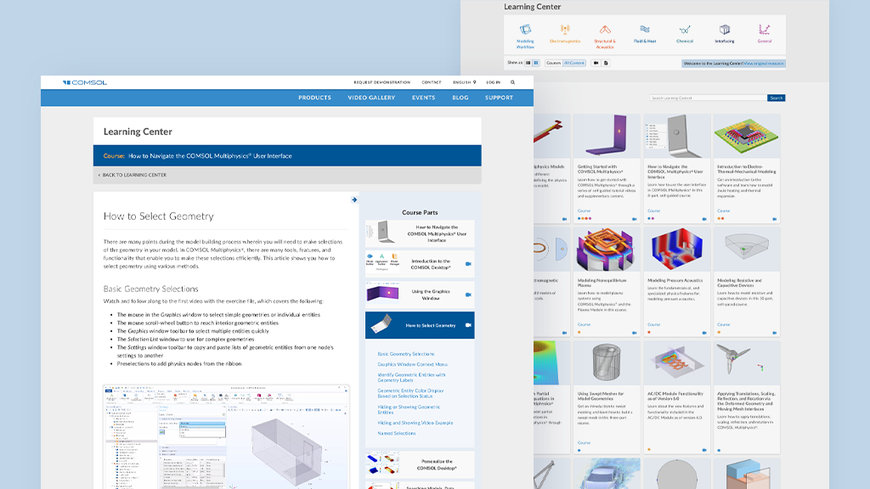 COMSOL lance un Centre d'Apprentissage en libre accès dédié à la modélisation multiphysique